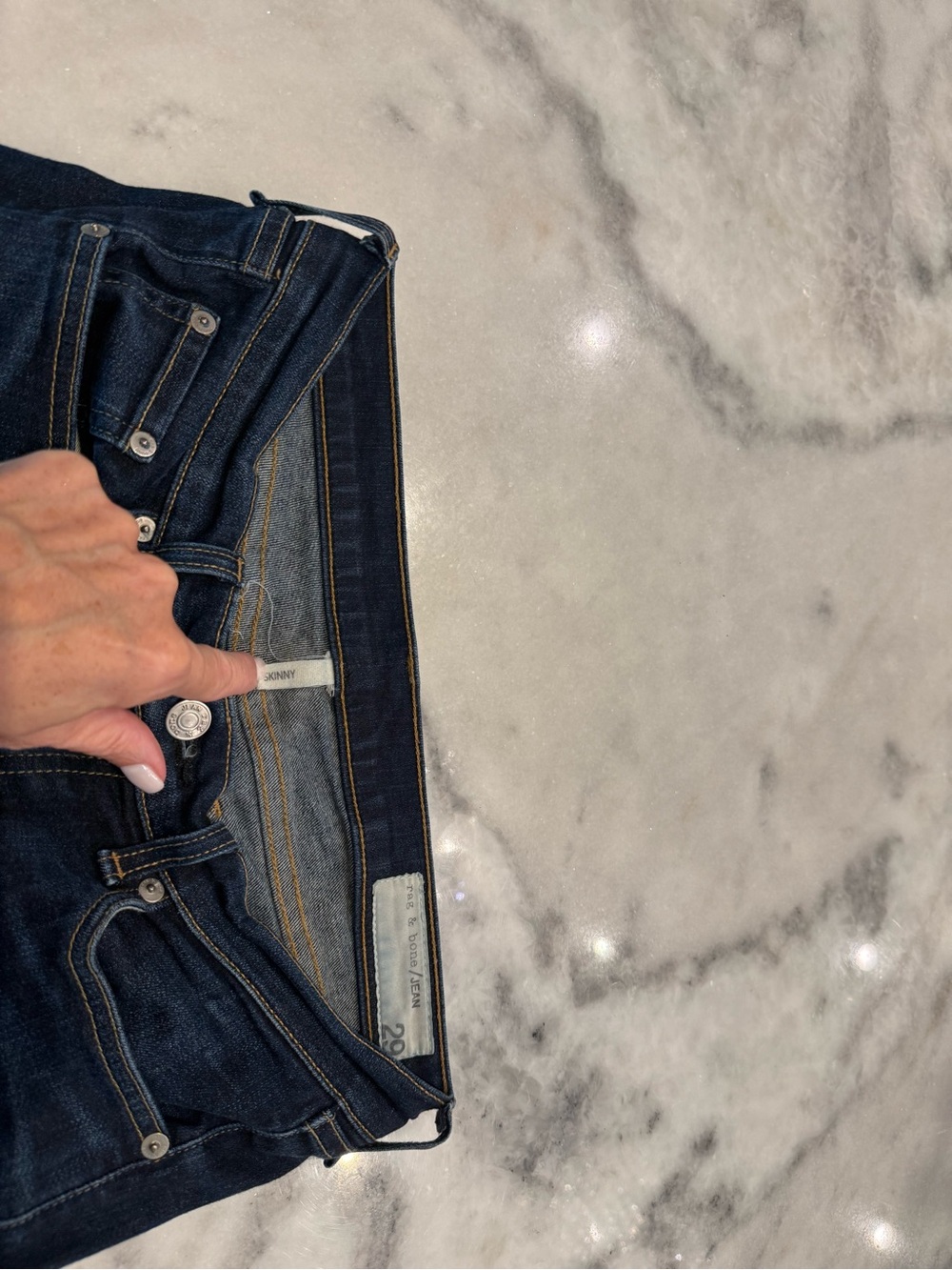 rag & bone Skinny Jeans in Dark Indigo Wash